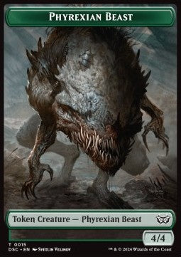 Phyrexian Beast Token (G 4/4) // Manifest Token (C 2/2)⁣ - Duskmourn: House of Horror: Tokens⁣ (Token)⁣ [CT 15/18]