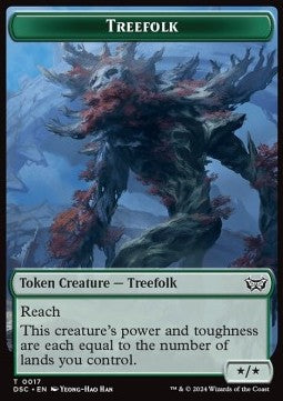 Treefolk Token (G */* Reach) // Spider Token (G 1/2)⁣ - Duskmourn: House of Horror: Tokens⁣ (Token)⁣ [CT 17/16]