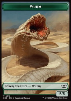 Wurm Token (G 5/5) // Fractal Token (GU 0/0)⁣ - Duskmourn: House of Horror: Tokens⁣ (Token)⁣ [CT 18/20]