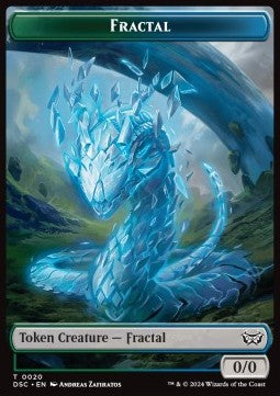 Fractal Token (GU 0/0) // Scarecrow Token (A 4/4)⁣ - Duskmourn: House of Horror: Tokens⁣ (Token)⁣ [CT 20/23]
