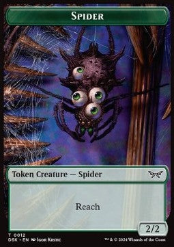 Spider Token (G 2/2) // Manifest Token (C 2/2)⁣ - Duskmourn: House of Horror: Tokens⁣ (Token)⁣ [T 12/18]