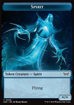 Spirit Token (U */*) // Manifest Token (C 2/2)⁣ - Duskmourn: House of Horror: Tokens⁣ (Token)⁣ [T 8/18]
