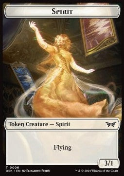 Spirit Token (W 3/1) // Treasure Token⁣ - Duskmourn: House of Horror: Tokens⁣ (Token)⁣ [T 6/15]