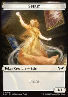 Spirit Token (W 3/1) // Treasure Token⁣ - Duskmourn: House of Horror: Tokens⁣ (Token)⁣ [T 6/15]