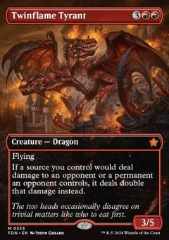 Twinflame Tyrant (V.1)⁣ - Magic: The Gathering Foundations: Extras⁣ (Mythic)⁣ [333]