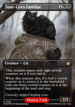 Nine-Lives Familiar (V.2)⁣ - Magic: The Gathering Foundations: Extras⁣ (Rare)⁣ [385]