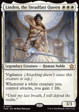 Linden, the Steadfast Queen⁣ - Magic: The Gathering Foundations: Starter Collection⁣ (Rare)⁣ [577]
