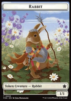 Rabbit Token (W 1/1) // Soldier Token (W 1/1)⁣ - Magic: The Gathering Foundations: Tokens⁣ (Token)⁣ [T 5/6]