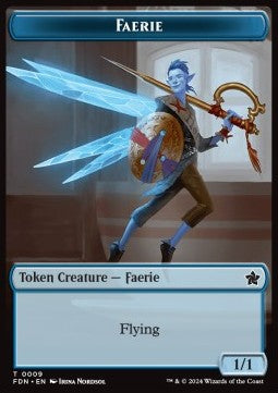 Faerie Token (U 1/1) // Soldier Token (W 1/1)⁣ - Magic: The Gathering Foundations: Tokens⁣ (Token)⁣ [T 9/6]