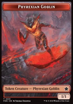 Phyrexian Goblin Token (R 1/1) // Cat Token (W 1/1 Lifelink)⁣ - Magic: The Gathering Foundations: Tokens⁣ (Token)⁣ [T 31/27]