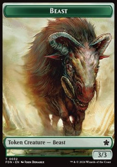 Beast Token (G 3/3) // Dog Token (W 1/1)⁣ - Magic: The Gathering Foundations: Tokens⁣ (Token)⁣ [T 32/29]
