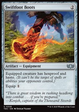 Swiftfoot Boots⁣ - Commander: Tarkir: Dragonstorm⁣ (Uncommon)⁣ [328]