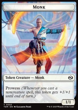 Monk Token (W 1/1 Prowess) // Treasure Token⁣ - Tarkir: Dragonstorm: Tokens⁣ (Token)⁣ [T 3/16]