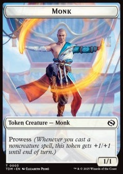 Monk Token (W 1/1 Prowess) // Treasure Token⁣ - Tarkir: Dragonstorm: Tokens⁣ (Token)⁣ [T 3/16]