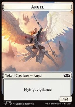 Angel Token (W 4/4 Vigilance) // Spirit Token (W 1/1)⁣ - Tarkir: Dragonstorm: Tokens⁣ (Token)⁣ [CT 2/6]