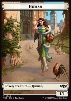 Human Token (W 1/1) // Rat Token (B 1/1)⁣ - Tarkir: Dragonstorm: Tokens⁣ (Token)⁣ [CT 5/9]