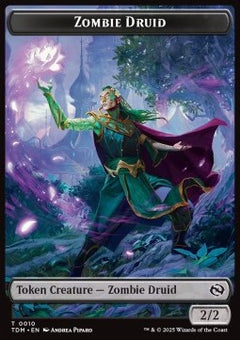 Zombie Druid Token (B 2/2) // Salamander Warrior Token (U 4/3)⁣ - Tarkir: Dragonstorm: Tokens⁣ (Token)⁣ [CT 10/8]