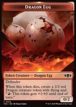 Dragon Egg Token (R 0/2) // Dragon Token (R 2/2)⁣ - Tarkir: Dragonstorm: Tokens⁣ (Token)⁣ [CT 12/13]