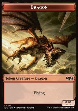 Dragon Token (R 5/5) // Copy Token⁣ - Tarkir: Dragonstorm: Tokens⁣ (Token)⁣ [CT 14/1]