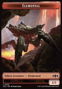 Elemental Token (R 1/1) // Gold Token⁣ - Tarkir: Dragonstorm: Tokens⁣ (Token)⁣ [CT 16/29]