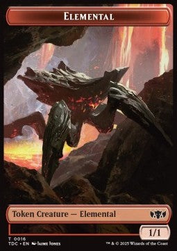 Elemental Token (R 1/1) // Gold Token⁣ - Tarkir: Dragonstorm: Tokens⁣ (Token)⁣ [CT 16/29]