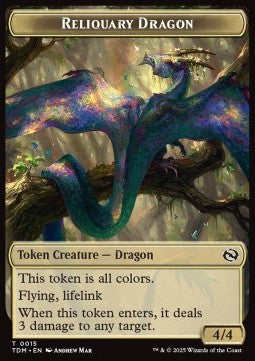 Reliquary Dragon Token (RGW 4/4) // Dragon Token (R 4/4)⁣ - Tarkir: Dragonstorm: Tokens⁣ (Token)⁣ [T 15/11]