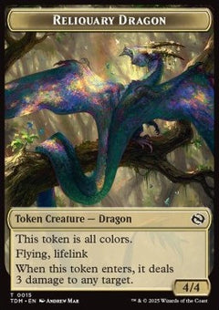 Reliquary Dragon Token (RGW 4/4) // Dragon Token (R 4/4)⁣ - Tarkir: Dragonstorm: Tokens⁣ (Token)⁣ [T 15/11]