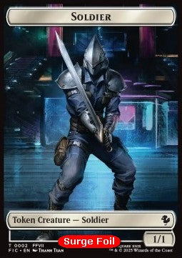 Soldier Token (W 1/1) // Rebel Token (R 2/2) (V.2)⁣ - Magic: The Gathering - FINAL FANTASY: Tokens⁣ (Token)⁣ [CT 2/7]