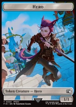 Hero Token (W 1/1)// Spirit Token (W 1/1) (V.2)⁣ - Magic: The Gathering - FINAL FANTASY: Tokens⁣ (Token)⁣ [CT 3/3]