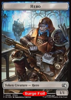 Hero Token (W 1/1)// Bird Token (U 1/1 Flying, vigilance) (V.3)⁣ - Magic: The Gathering - FINAL FANTASY: Tokens⁣ (Token)⁣ [CT 28/4]