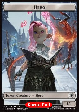 Hero Token (W 1/1)// Bird Token (U 1/1 Flying, vigilance) (V.4)⁣ - Magic: The Gathering - FINAL FANTASY: Tokens⁣ (Token)⁣ [CT 29/4]