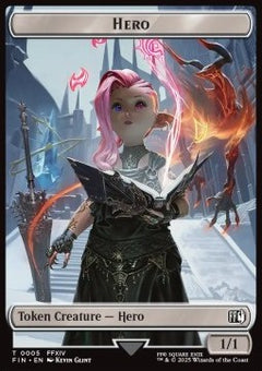 Hero Token (W 1/1)// Bird Token (U 1/1 Flying, vigilance) (V.2)⁣ - Magic: The Gathering - FINAL FANTASY: Tokens⁣ (Token)⁣ [CT 5/4]