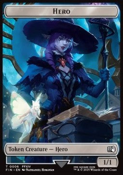Hero Token (W 1/1)// Wizard Token (B 0/1) (V.1)⁣ - Magic: The Gathering - FINAL FANTASY: Tokens⁣ (Token)⁣ [T 6/15]