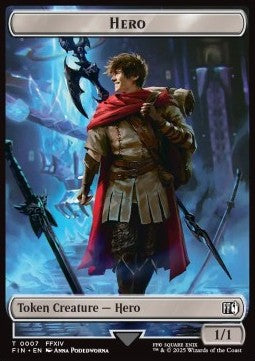 Hero Token (W 1/1)// Wizard Token (B 0/1) (V.2)⁣ - Magic: The Gathering - FINAL FANTASY: Tokens⁣ (Token)⁣ [T 7/15]