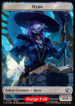 Hero Token (W 1/1)// Wizard Token (B 0/1) (V.3)⁣ - Magic: The Gathering - FINAL FANTASY: Tokens⁣ (Token)⁣ [T 30/35]