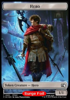Hero Token (W 1/1)// Wizard Token (B 0/1) (V.4)⁣ - Magic: The Gathering - FINAL FANTASY: Tokens⁣ (Token)⁣ [T 31/35]