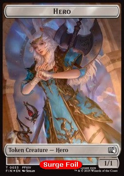 Hero Token (W 1/1) // Human Soldier Token (W 1/1) (V.4)⁣ - Magic: The Gathering - FINAL FANTASY: Tokens⁣ (Token)⁣ [CT 33/1]
