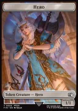 Hero Token (W 1/1) // Human Soldier Token (W 1/1) (V.2)⁣ - Magic: The Gathering - FINAL FANTASY: Tokens⁣ (Token)⁣ [CT 9/1]