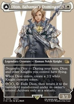 Dion, Bahamut's Dominant // Bahamut, Warden of Light (V.1)⁣ - Magic: The Gathering - FINAL FANTASY: Extras⁣ (Rare)⁣ [376]