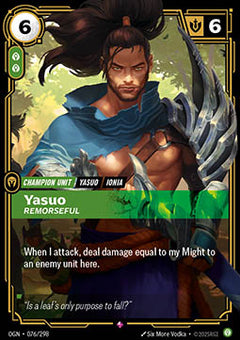 Yasuo, Remorseful (V.1 - Rare) - Origins (Rare) [OGN-076]