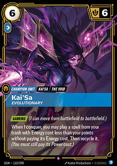 Kai'Sa, Evolutionary (V.1 - Rare) - Origins (Rare) [OGN-112]
