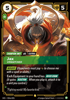 Jax, Unmatched (V.2 - Showcase) - Spiritforged (Showcase) [SFD-054a]