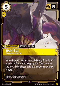 Rek'Sai, Swarm Queen (V.1 - Rare) - Spiritforged (Rare) [SFD-170]