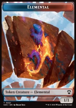 Elemental Token (UR 1/1) // Phyrexian Myr Token (UA 2/1) - Secrets of Strixhaven: Tokens (Token) [TSOS-CT 21/8]