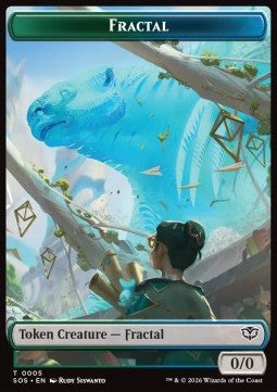 Fractal Token (GU 0/0) // Spirit Token (RW 2/2) (V.1) - Secrets of Strixhaven: Tokens (Token) [TSOS-T 5/11]
