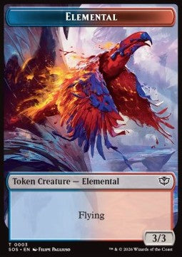 Elemental Token (UR 3/3) // Treasure Token (V.2) - Secrets of Strixhaven: Tokens (Token) [TSOS-T 3/12]