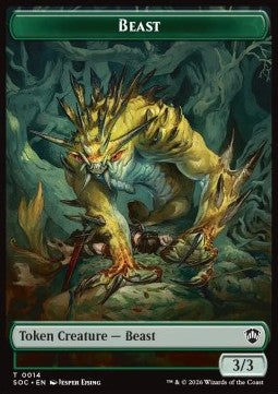 Beast Token (G 3/3) // Primo, the Indivisible Token (GU 0/0) - Secrets of Strixhaven: Tokens (Token) [TSOS-CT 14/24]