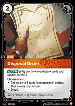 Disposal Order - Unleashed (Uncommon) [UNL-103]