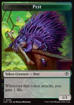 Pest Token (BG 1/1 Attack) // Professor Dellian Fel Emblem