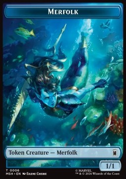 Merfolk Token (U 1/1) // Doombot Token (A 3/3)